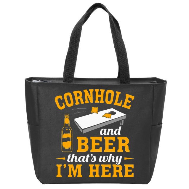 Cornhole And Beer Cornhole Player Funny Cornhole Team Zip Tote Bag