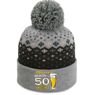 Cheers And Beers To 50 Years 50th Funny Birthday Party Gifts The Baniff Cuffed Pom Beanie