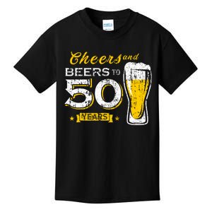 Cheers And Beers To 50 Years 50th Funny Birthday Party Gifts Kids T-Shirt