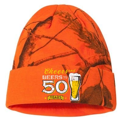 Cheers And Beers To 50 Years 50th Funny Birthday Party Gifts Kati Licensed 12" Camo Beanie