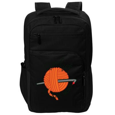 Crochet And Crimes Shows Funny True Crime Crocheting Lover Impact Tech Backpack