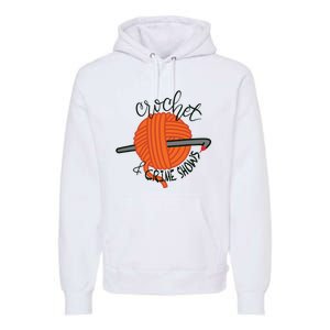 Crochet And Crimes Shows Funny True Crime Crocheting Lover Premium Hoodie