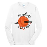 Crochet And Crimes Shows Funny True Crime Crocheting Lover Tall Long Sleeve T-Shirt