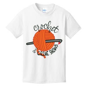 Crochet And Crimes Shows Funny True Crime Crocheting Lover Kids T-Shirt