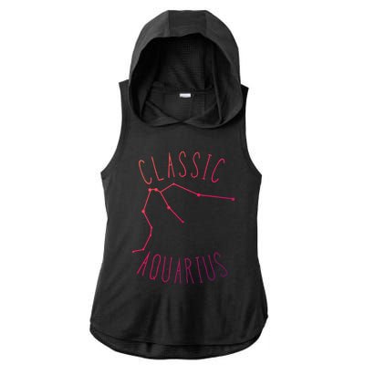 Classic Aquarius Constellation / Aquarius Astrology Quote Gift Ladies PosiCharge Tri-Blend Wicking Draft Hoodie Tank