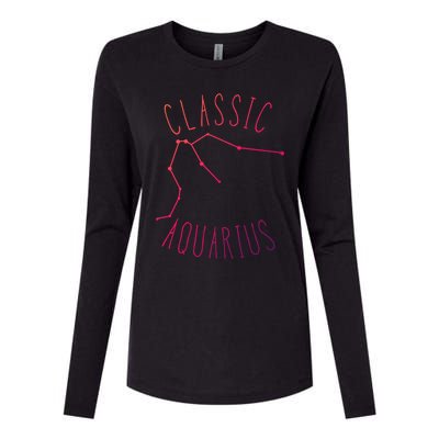 Classic Aquarius Constellation / Aquarius Astrology Quote Gift Womens Cotton Relaxed Long Sleeve T-Shirt