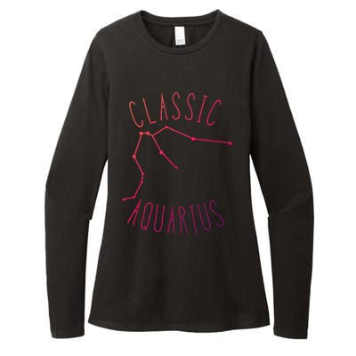 Classic Aquarius Constellation / Aquarius Astrology Quote Gift Womens CVC Long Sleeve Shirt