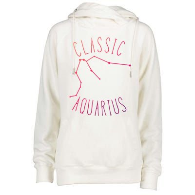 Classic Aquarius Constellation / Aquarius Astrology Quote Gift Womens Funnel Neck Pullover Hood