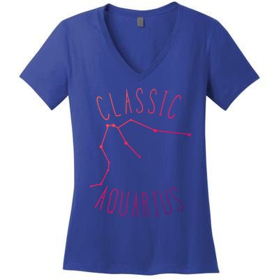 Classic Aquarius Constellation / Aquarius Astrology Quote Gift Women's V-Neck T-Shirt