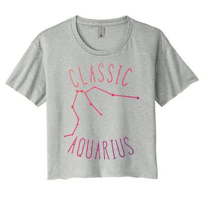 Classic Aquarius Constellation / Aquarius Astrology Quote Gift Women's Crop Top Tee