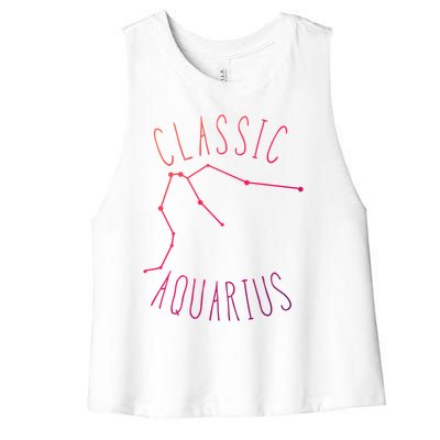 Classic Aquarius Constellation / Aquarius Astrology Quote Gift Women's Racerback Cropped Tank