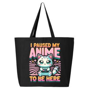 Cute Anime Cat I Paused My Anime Japanese Kawaii Neko 25L Jumbo Tote