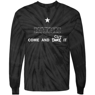 Come And Cut It Border Razor Wire Cutting Us Border Crossing Tie-Dye Long Sleeve Shirt