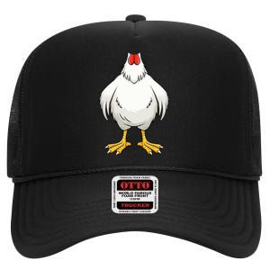 Chicken Adult Chicken Hen Body Costume High Crown Mesh Back Trucker Hat