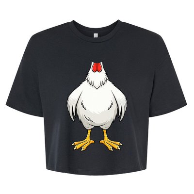 Chicken Adult Chicken Hen Body Costume Bella+Canvas Jersey Crop Tee