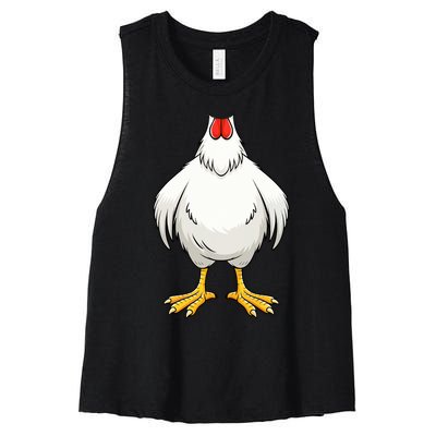 Chicken Adult Chicken Hen Body Costume Women's Racerback Cropped Tank