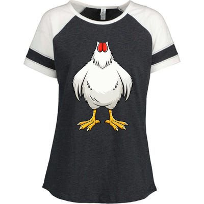 Chicken Adult Chicken Hen Body Costume Enza Ladies Jersey Colorblock Tee