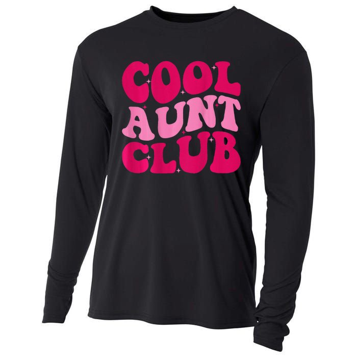 Cool Aunt Club Funny Aunt Apparel Cute Aunt Groovy Women Cooling Performance Long Sleeve Crew