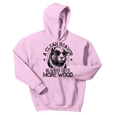 Cute American Clean Beaver Always Gets More Wood Beaver Love Kids Hoodie