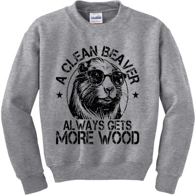 Cute American Clean Beaver Always Gets More Wood Beaver Love Kids Sweatshirt