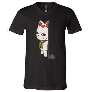 Cat Anime Cute Funny Manga Turbo Granny Kawaii Cat V-Neck T-Shirt