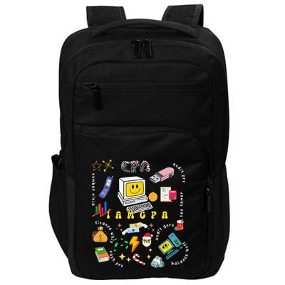 Christmas Accountant Calculator Finance Spreadsheet Cpa Xmas Impact Tech Backpack