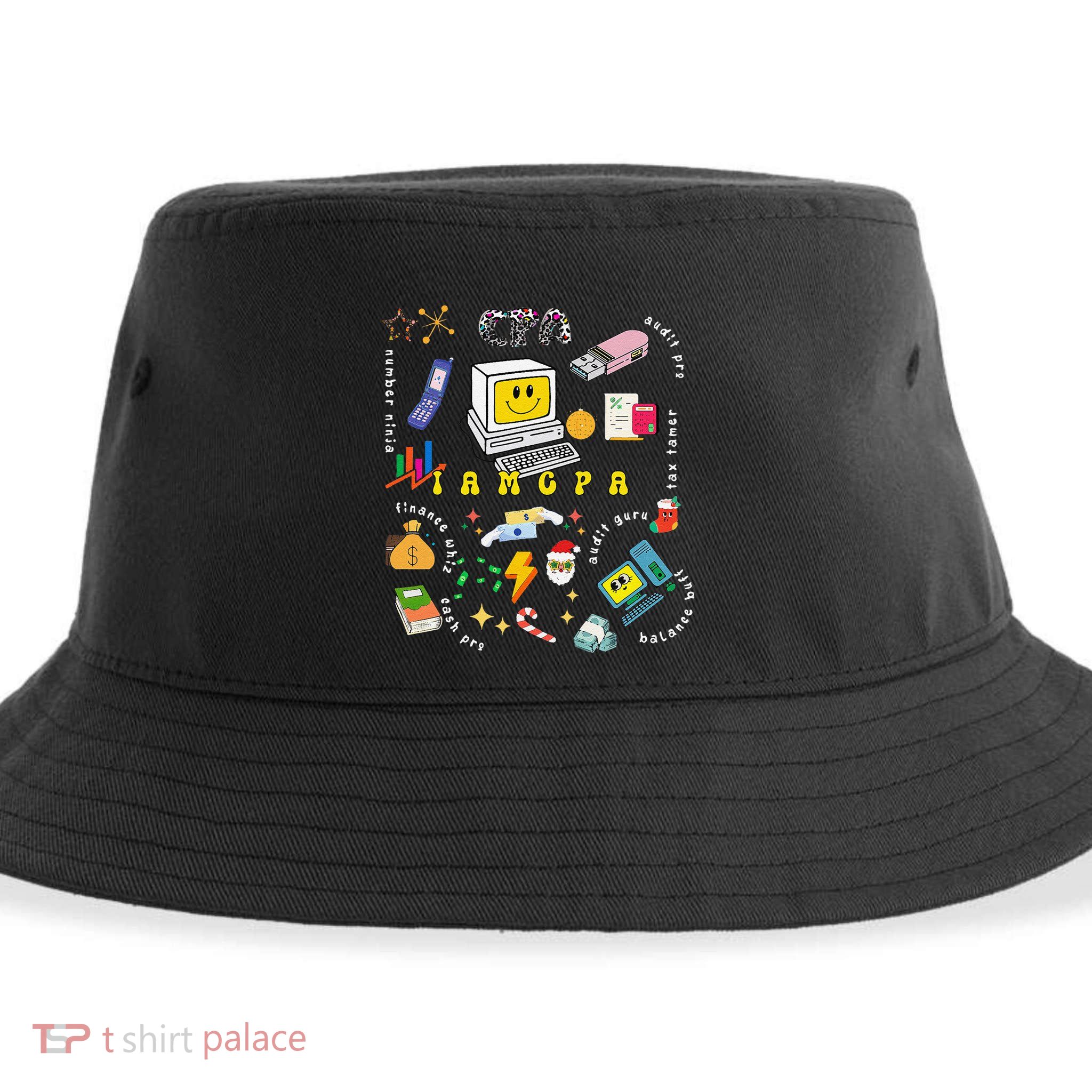 Christmas Accountant Calculator Finance Spreadsheet Cpa Xmas Sustainable Bucket Hat