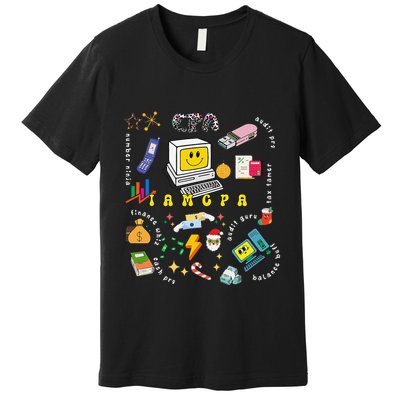 Christmas Accountant Calculator Finance Spreadsheet Cpa Xmas Premium T-Shirt
