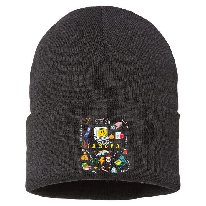 Christmas Accountant Calculator Finance Spreadsheet Cpa Xmas Sustainable Knit Beanie
