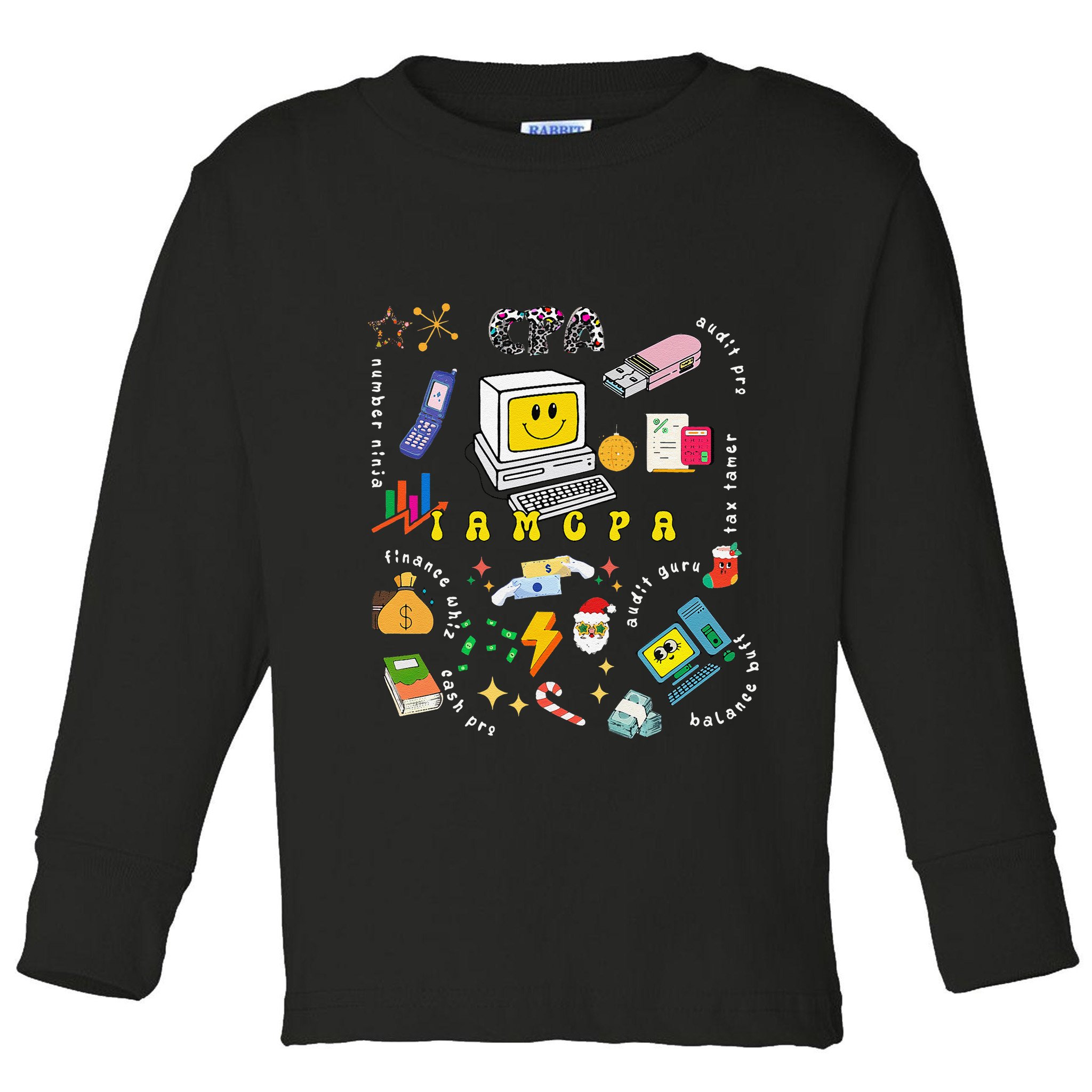 Christmas Accountant Calculator Finance Spreadsheet Cpa Xmas Toddler Long Sleeve Shirt
