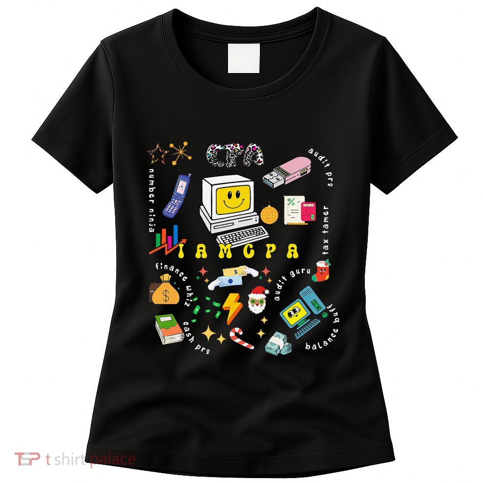 Christmas Accountant Calculator Finance Spreadsheet Cpa Xmas Womens T-Shirt