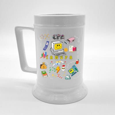 Christmas Accountant Calculator Finance Spreadsheet Cpa Xmas Beer Stein