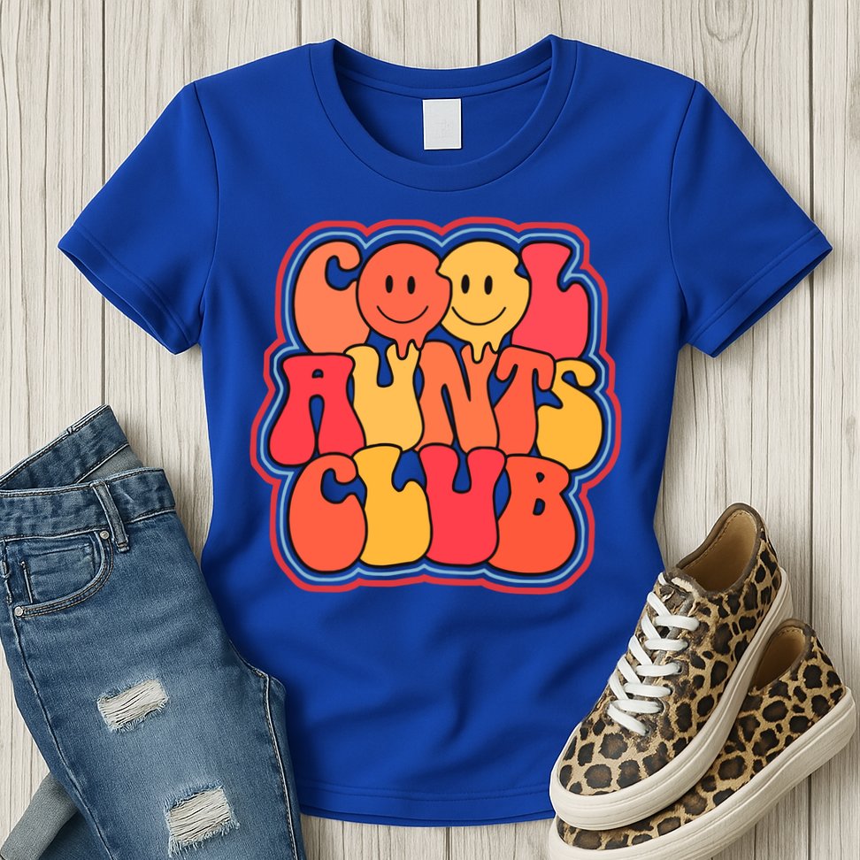 Cool Aunts Club Cute Groovy Aunt Life Auntie Gift Womens T-Shirt