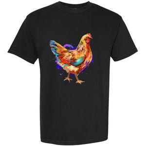 Chicken Art Colorful Funny Fowl Lovers Garment-Dyed Heavyweight T-Shirt