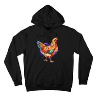 Chicken Art Colorful Funny Fowl Lovers Hoodie