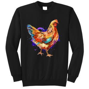 Chicken Art Colorful Funny Fowl Lovers Sweatshirt