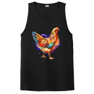 Chicken Art Colorful Funny Fowl Lovers PosiCharge Competitor Tank