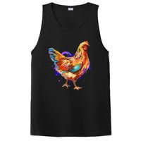 Chicken Art Colorful Funny Fowl Lovers PosiCharge Competitor Tank