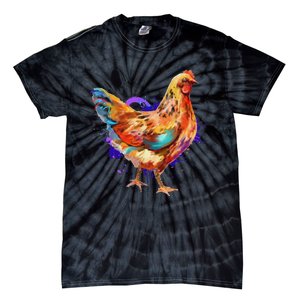 Chicken Art Colorful Funny Fowl Lovers Tie-Dye T-Shirt