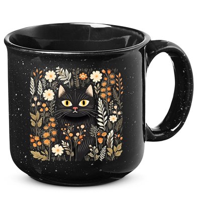 Cottagecore Aesthetic Cat Gift 15oz Campfire Ceramic Mug
