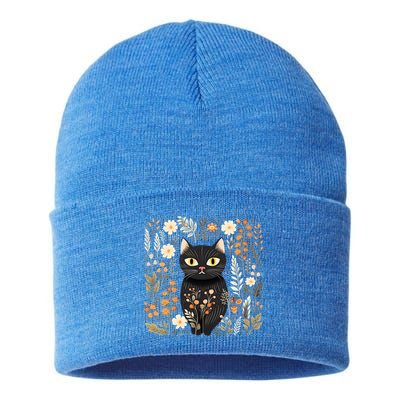 Cottagecore Aesthetic Cat Gift Sustainable Knit Beanie