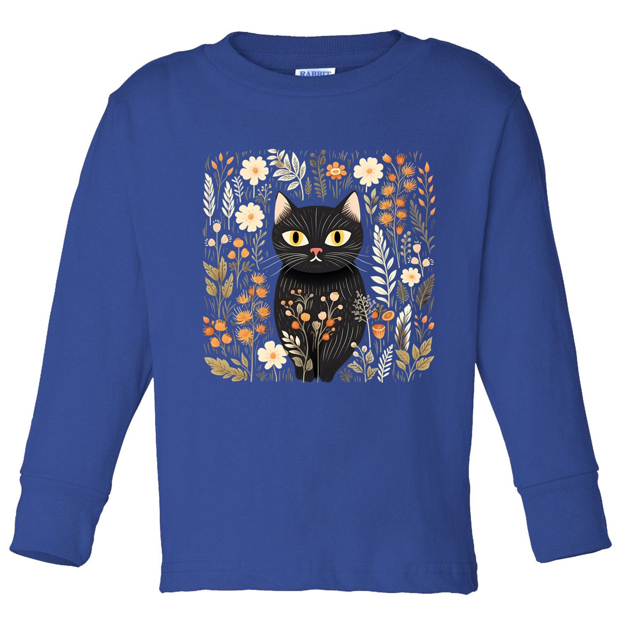 Cottagecore Aesthetic Cat Gift Toddler Long Sleeve Shirt