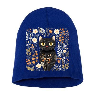 Cottagecore Aesthetic Cat Gift Short Acrylic Beanie
