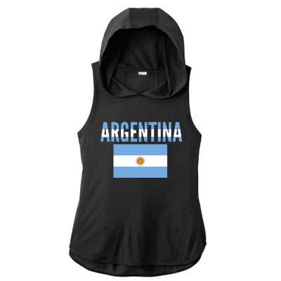 Cool Argentina Country Flag Soccer Ladies PosiCharge Tri-Blend Wicking Draft Hoodie Tank