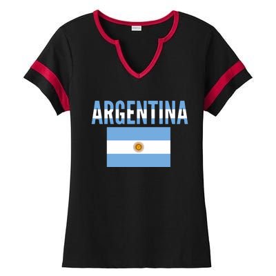 Cool Argentina Country Flag Soccer Ladies Halftime Notch Neck Tee