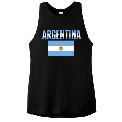 Cool Argentina Country Flag Soccer Ladies PosiCharge Tri-Blend Wicking Tank