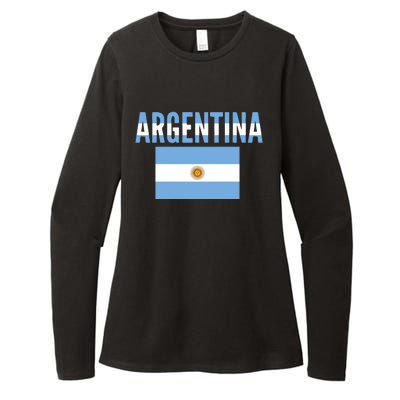 Cool Argentina Country Flag Soccer Womens CVC Long Sleeve Shirt