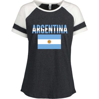 Cool Argentina Country Flag Soccer Enza Ladies Jersey Colorblock Tee