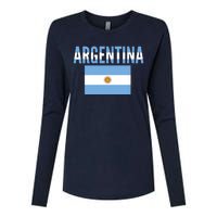 Cool Argentina Country Flag Soccer Womens Cotton Relaxed Long Sleeve T-Shirt