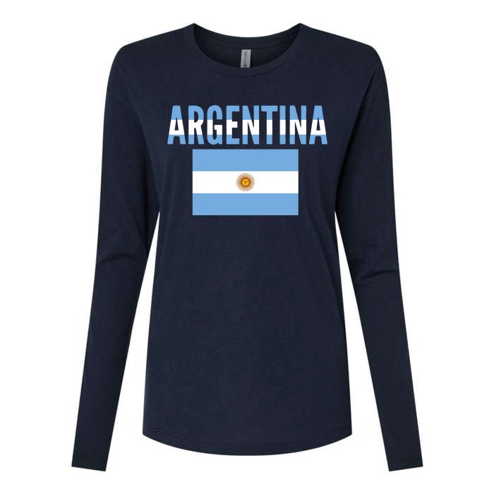 Cool Argentina Country Flag Soccer Womens Cotton Relaxed Long Sleeve T-Shirt